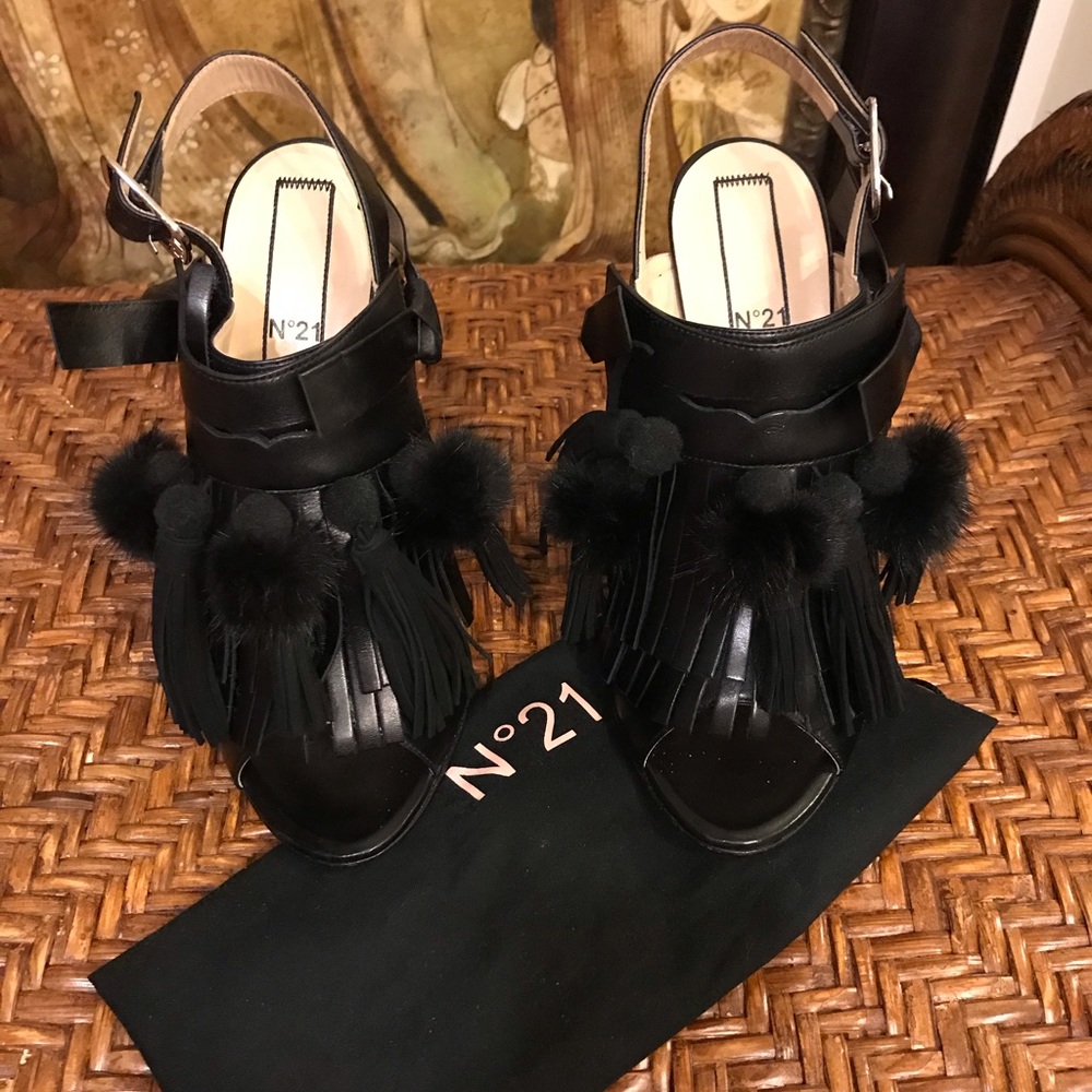 No.21 Black Mules/Sandals